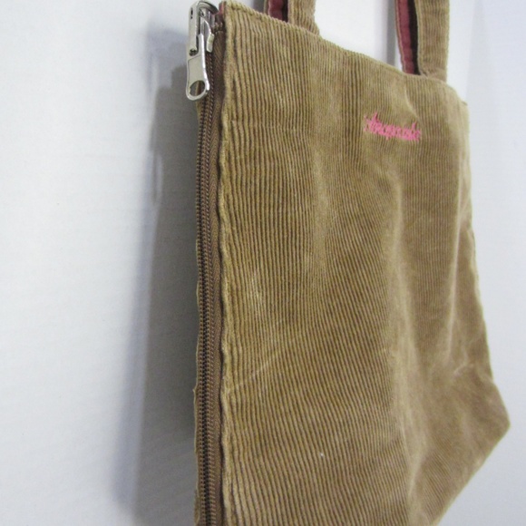 Y2K Aeropostle Reversible Brown Corduroy 2 Strap Shoulder Bag - Picture 3 of 8